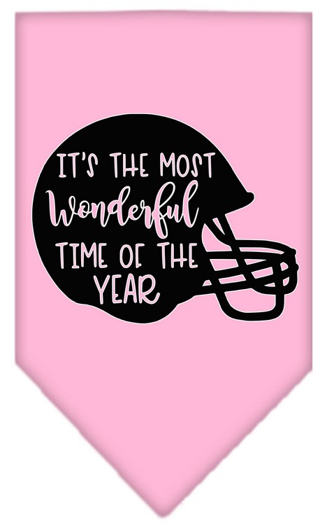 Most Wonderful Time of the Year (Football) Screen Print Bandana Light Pink Small